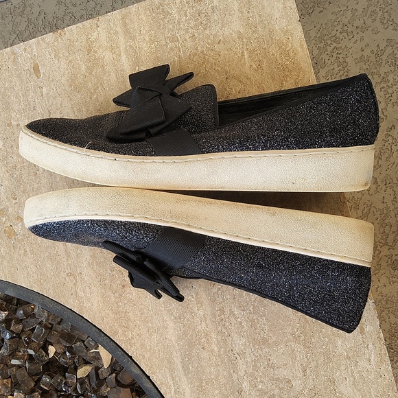 Michael Kors Black Glitter Shoes with Bow Size 9 - Picture 8 of 10